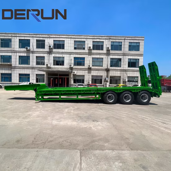 3/4/5 essieux 80 tonnes/100 tonnes de lit surbaissé semi-remorque de camion